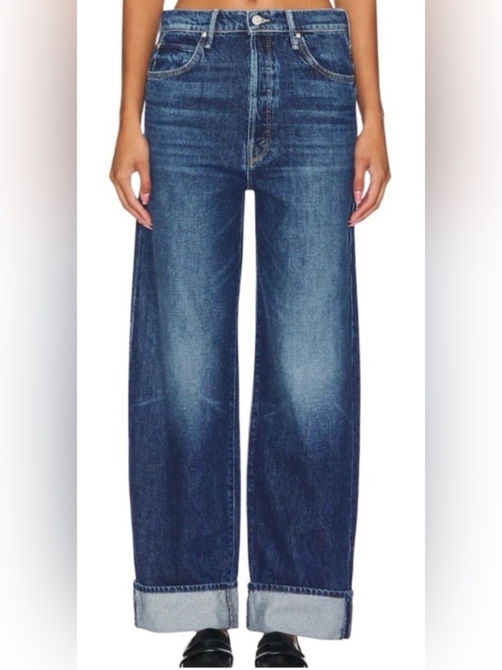 MOTHER SUPERIOR Jeans Lil’ Mother Lil’ Spitfire Nerdy Cuff Blue Size 26P